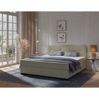 BOXSPRINGBETT 180/200 cm  in Beige  - Beige/Schwarz, MODERN, Karton/Holz (180/200cm) - MID.YOU