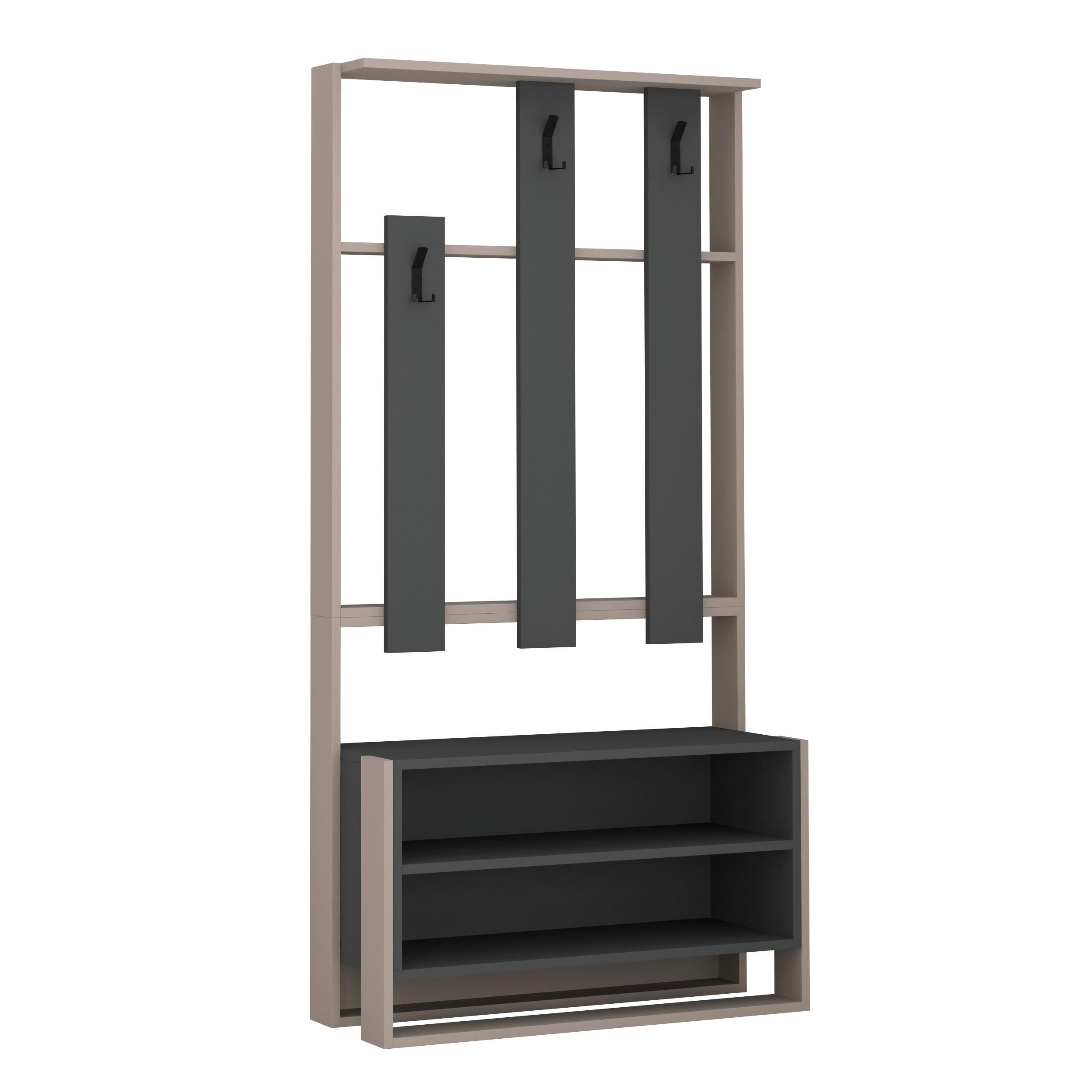 GARDEROBENSCHRANK  in 90/180/36 cm  - Anthrazit/Mokka, Design, Holzwerkstoff (90/180/36cm) - Livetastic