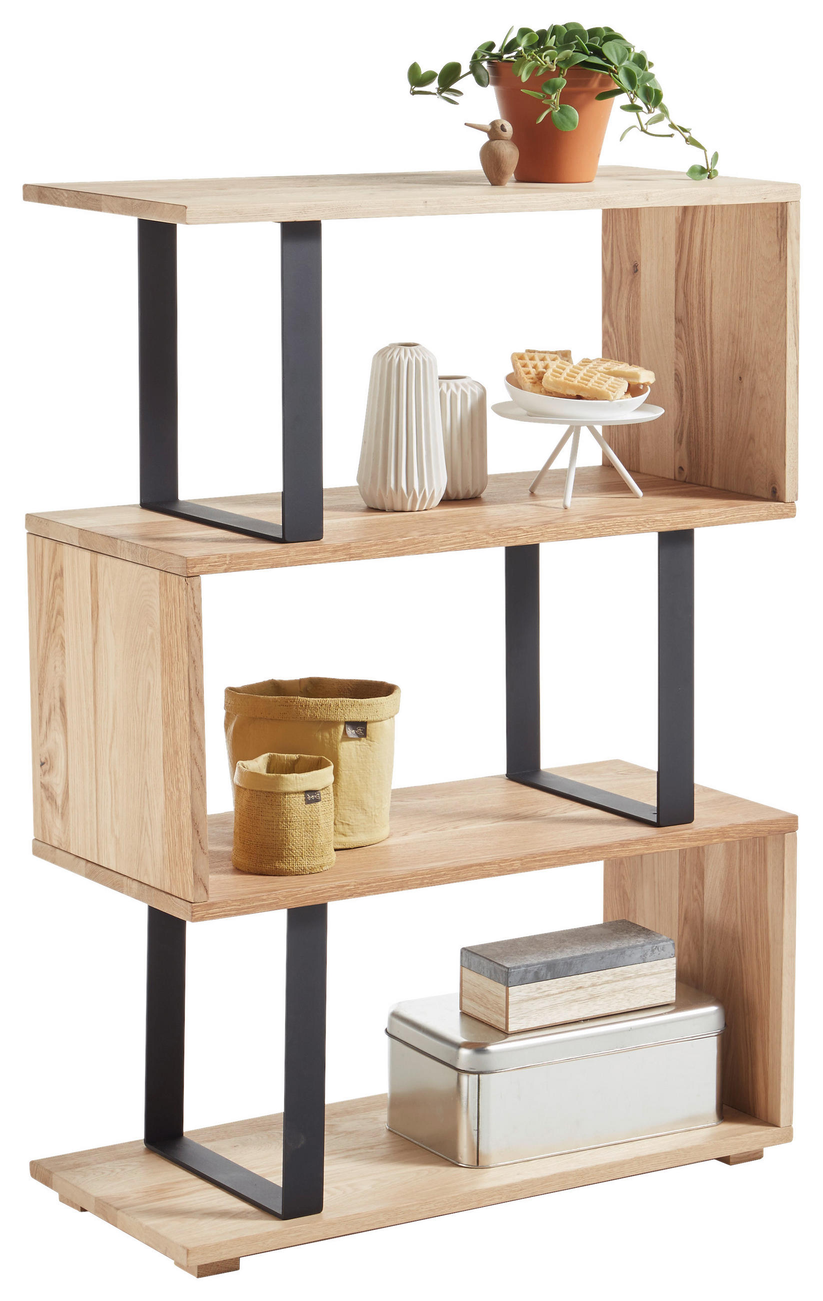 Regal 80/112/35 cm Schwarz, Eichefarben