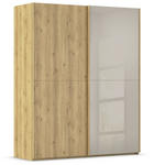 SCHWEBETÜRENSCHRANK 180/223/68 cm 2-türig Eichefarben, Fango  - Fango/Eichefarben, Design, Glas/Holz (180/223/68cm) - Novel