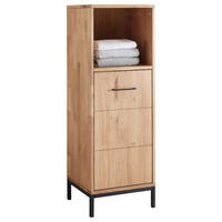 MIDISCHRANK 40/115/35 cm  - Wildeiche/Schwarz, Basics, Holz/Metall (40/115/35cm) - Linea Natura