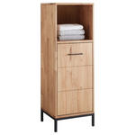 MIDISCHRANK 40/115/35 cm  - Wildeiche/Schwarz, Basics, Holz/Metall (40/115/35cm) - Linea Natura
