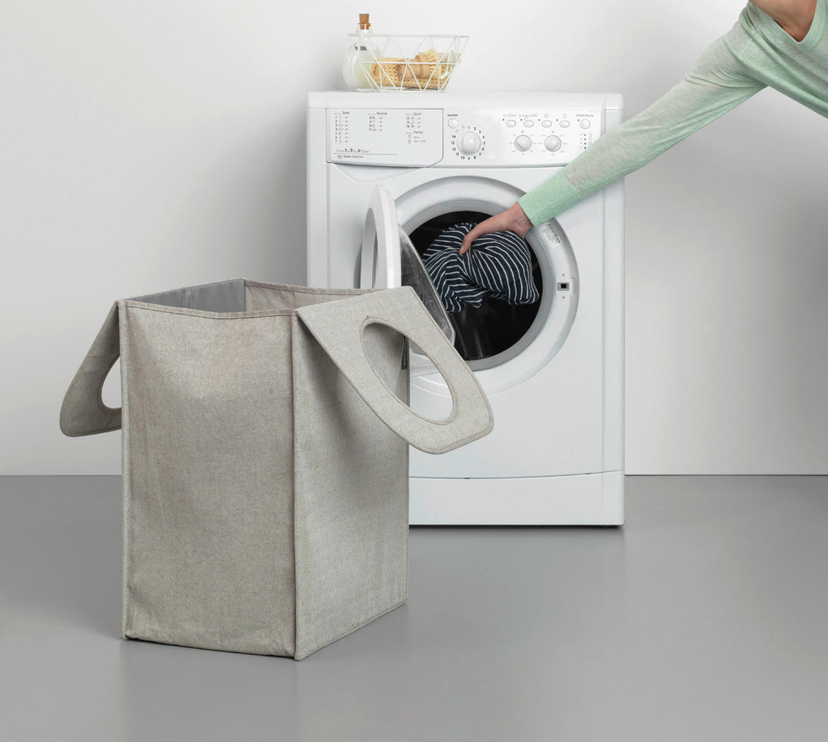 PRÁDELNÍ KOŠ - šedá, Design, textil (40,5/54/29,5cm) - Brabantia