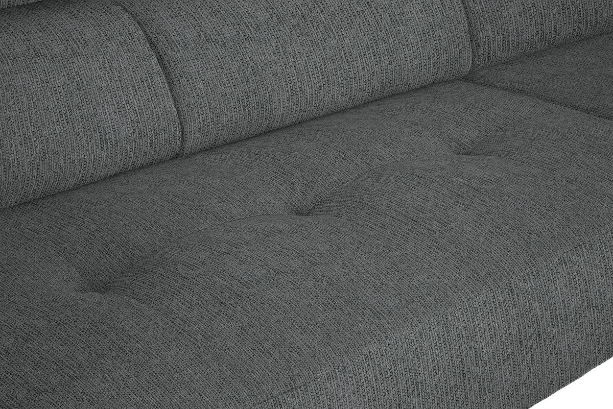 ECKSOFA in Webstoff Dunkelgrau  - Dunkelgrau/Schwarz, Design, Textil/Metall (280/205cm) - MID.YOU