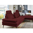 ECKSOFA in Echtleder Rot  310/180 cm  - Rot/Schwarz, Design, Leder/Metall (310/180cm) - Dieter Knoll