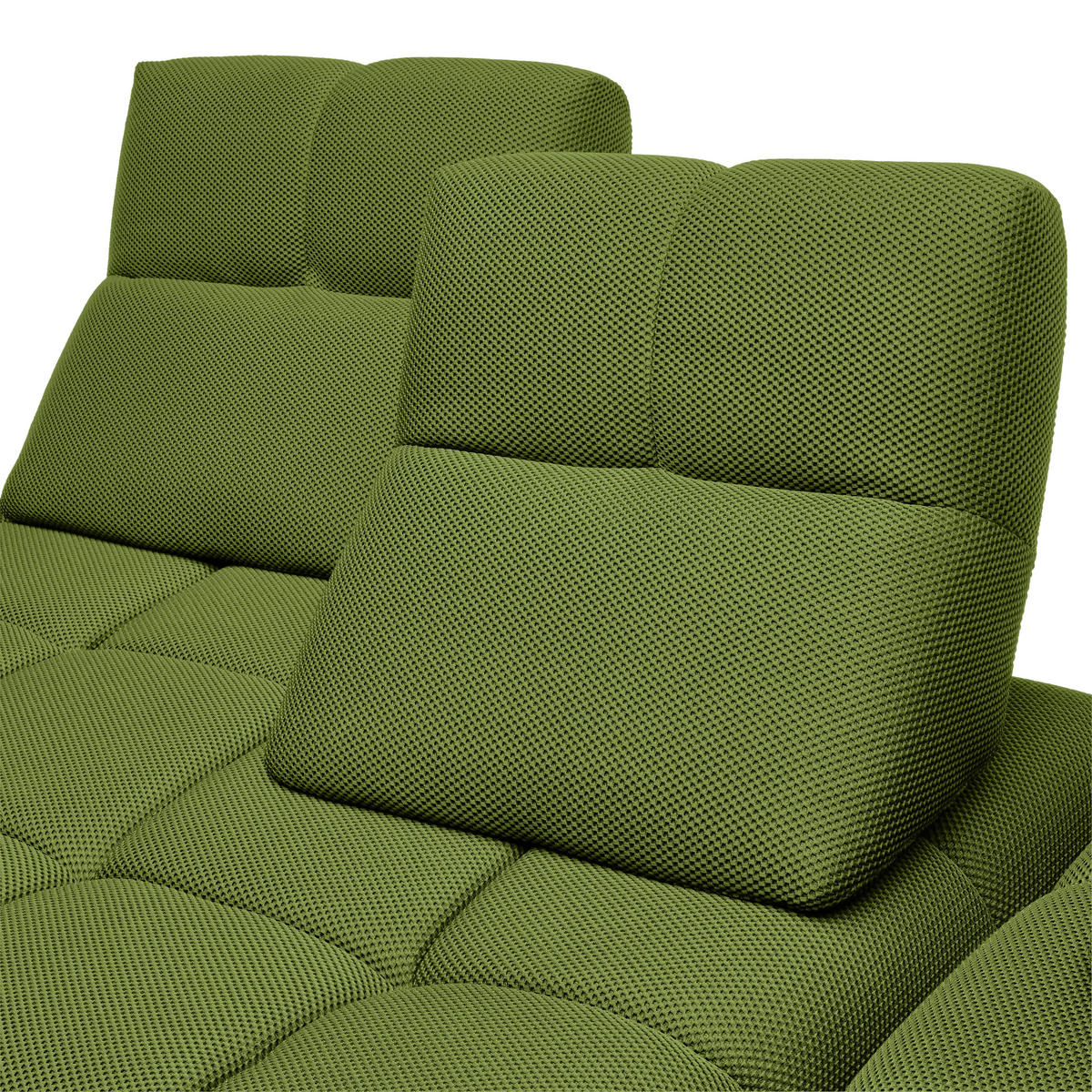 ECKSOFA in Struktur Grün  313/233 cm  - Schwarz/Grün, Design, Kunststoff/Textil (313/233cm) - Emilio Belluti