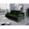 SCHLAFSOFA  mit Liegefunktion, Schlafen auf Sitzhöhe, Rücken echt Chenille Dunkelgrün  - Dunkelgrün/Schwarz, KONVENTIONELL, Textil/Metall (203/94/96cm) - Carryhome
