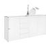 SIDEBOARD Hochglanz, lackiert Weiß - Alufarben/Weiß, Design, Holzwerkstoff/Kunststoff (194/95/45cm) - Voleo