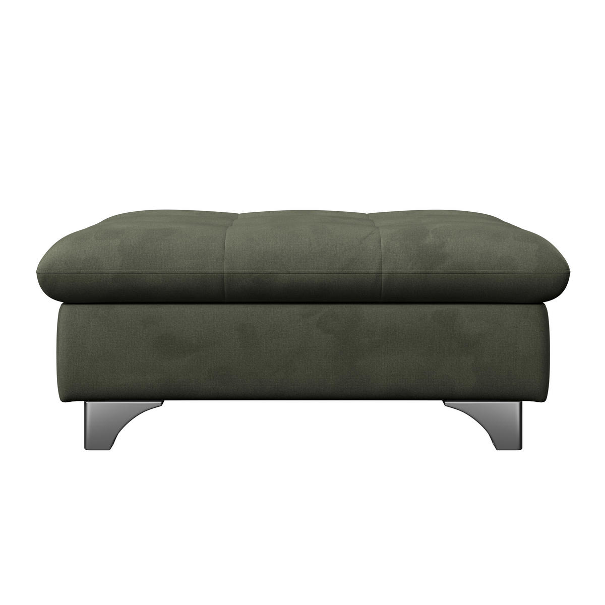 HOCKER Chenille Dunkelgrün  - Chromfarben/Dunkelgrün, KONVENTIONELL, Textil/Metall (108/46/108cm) - Livetastic