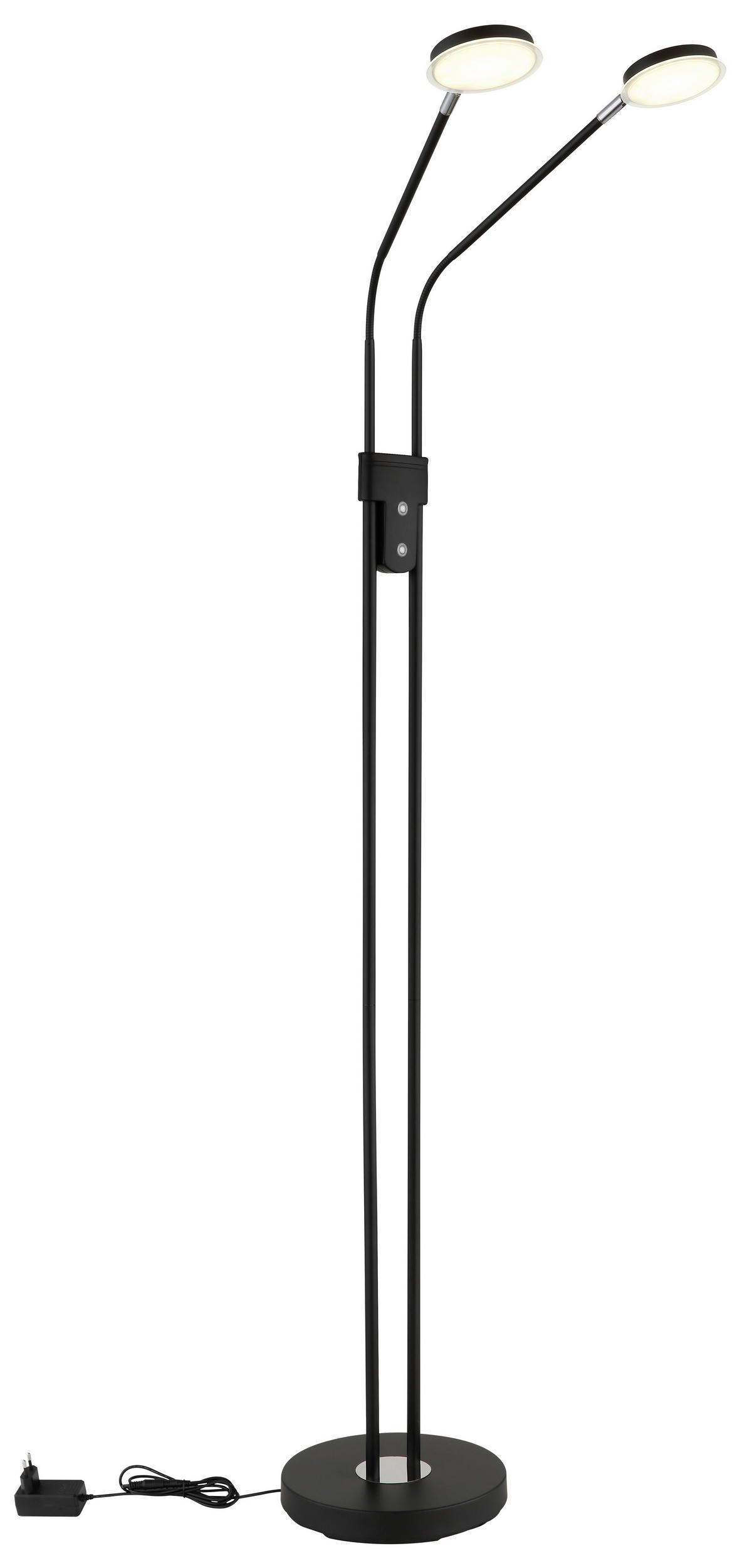 LED-STEHLEUCHTE Silvio 93/25 cm  - Schwarz/Weiß, Design, Kunststoff/Metall (93/25cm) - Globo