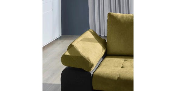 ECKSOFA in Flachgewebe Gelb, Dunkelgrau  - Dunkelgrau/Gelb, Design, Kunststoff/Textil (271/175cm) - Xora