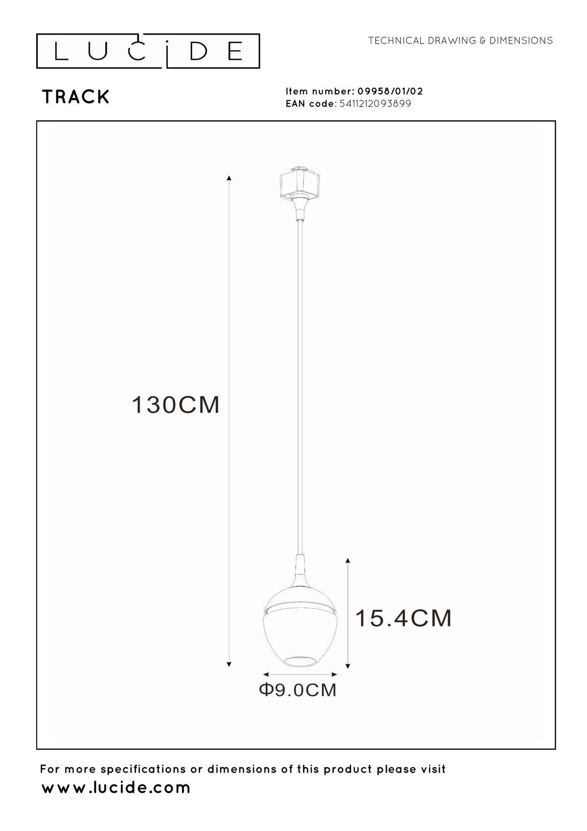 SCHIENENSYSTEM Track 9/9/130 cm   - Messingfarben, Basics, Metall (9/9/130cm) - Lucide