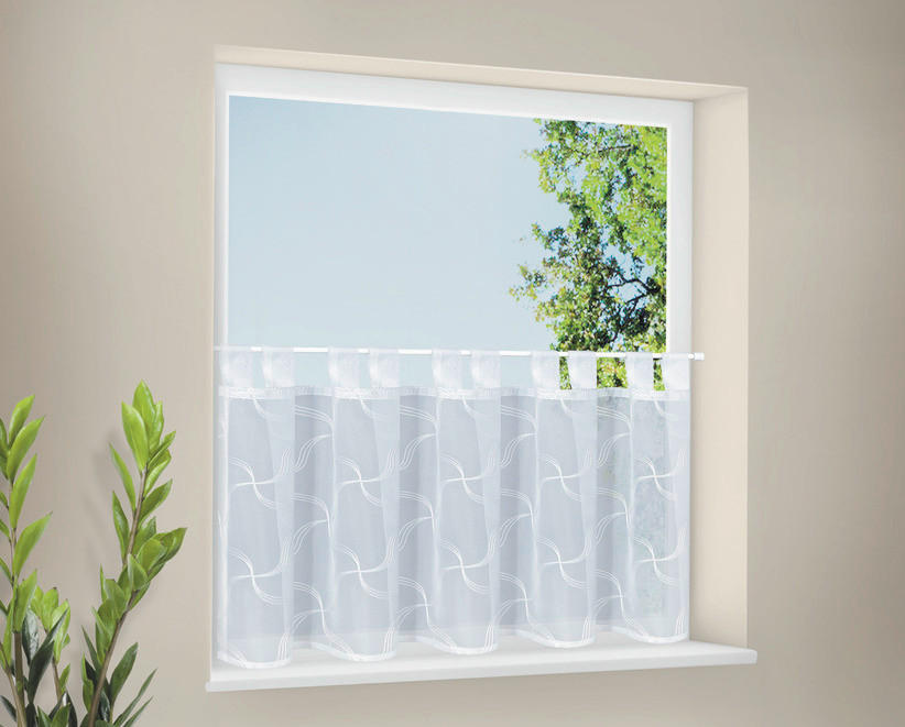 KURZGARDINE   150/50 cm   - Weiß, KONVENTIONELL, Textil (150/50cm)