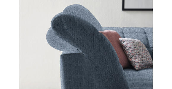 ECKSOFA in Webstoff Blau  216/302 cm  - Blau/Schwarz, Design, Textil/Metall (216/302cm) - Xora