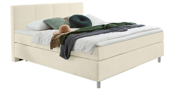 BOXSPRINGBETT 120/200 cm  in Weiß  - Chromfarben/Weiß, KONVENTIONELL, Kunststoff/Textil (120/200cm) - Hom`in