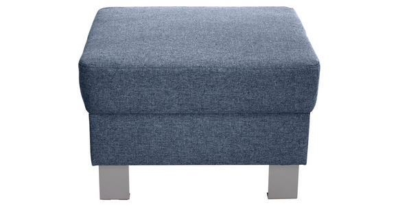 HOCKER in Textil Blau  - Blau/Silberfarben, Design, Textil/Metall (62/41/62cm) - Xora