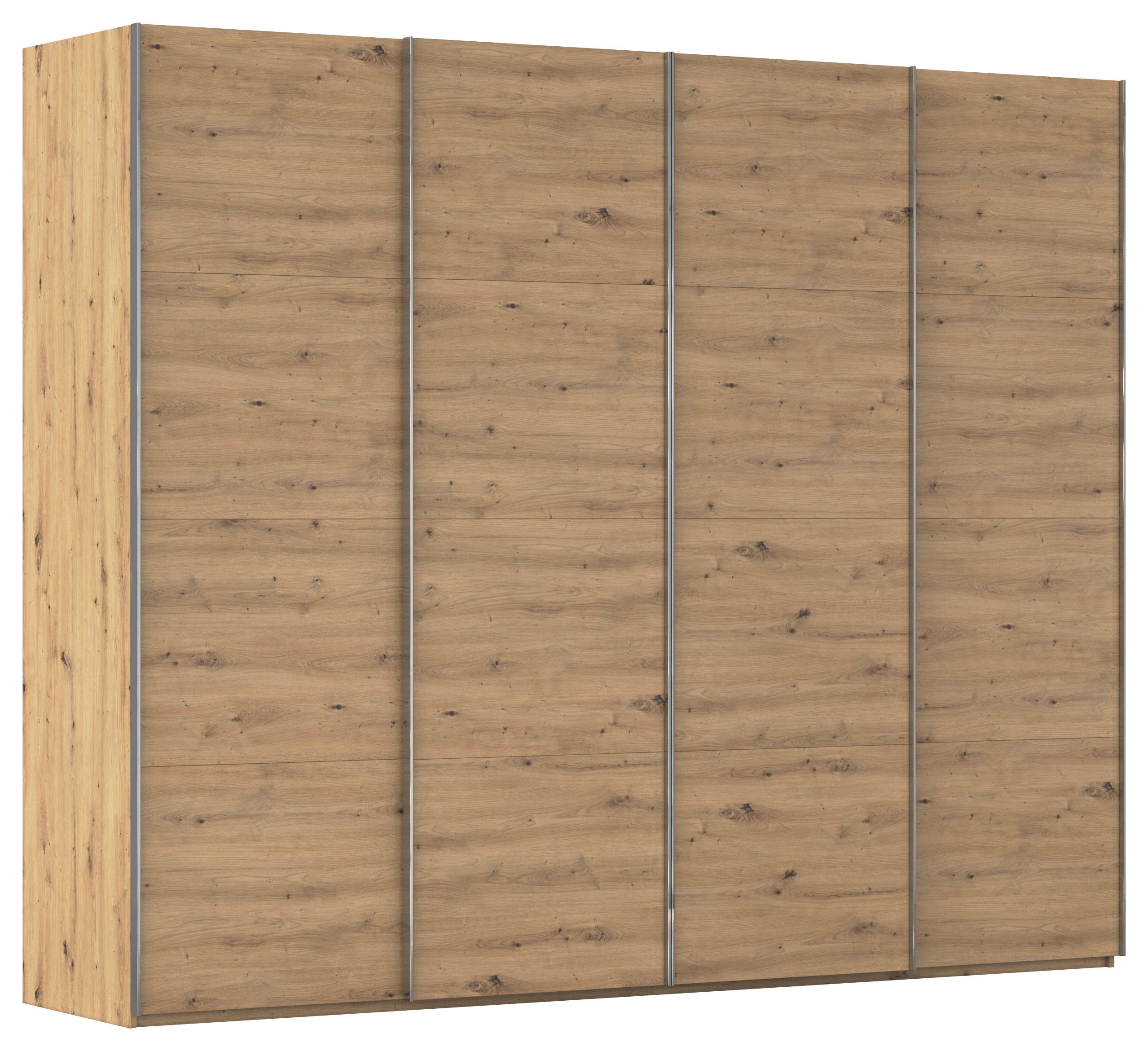 SCHWEBETÜRENSCHRANK 271/235/68 cm 4-türig Eiche Artisan  - Chromfarben/Eiche Artisan, Design, Holzwerkstoff/Metall (271/235/68cm) - Novel