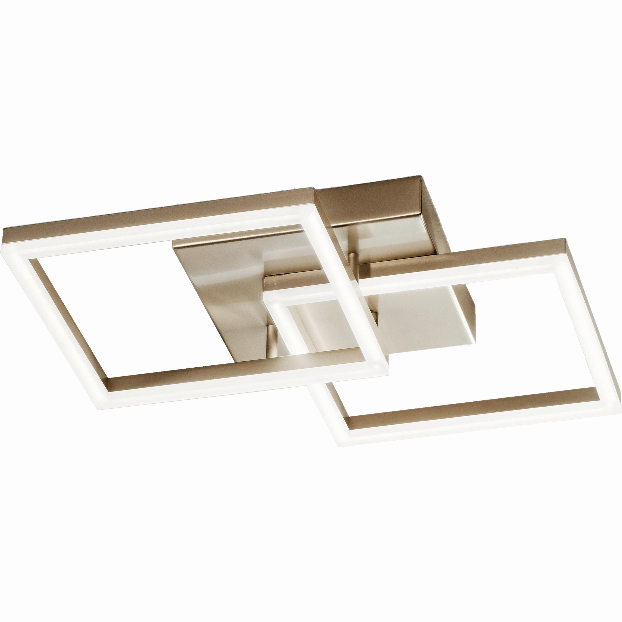 DECKENLEUCHTE    45/45/10 cm  - Goldfarben, Design, Kunststoff/Metall (45/45/10cm) - Fabas Luce