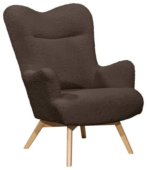 FÜLES FOTEL - barna/bükk, Design, faalapú anyag/textil (80/106/100cm) - MID.YOU