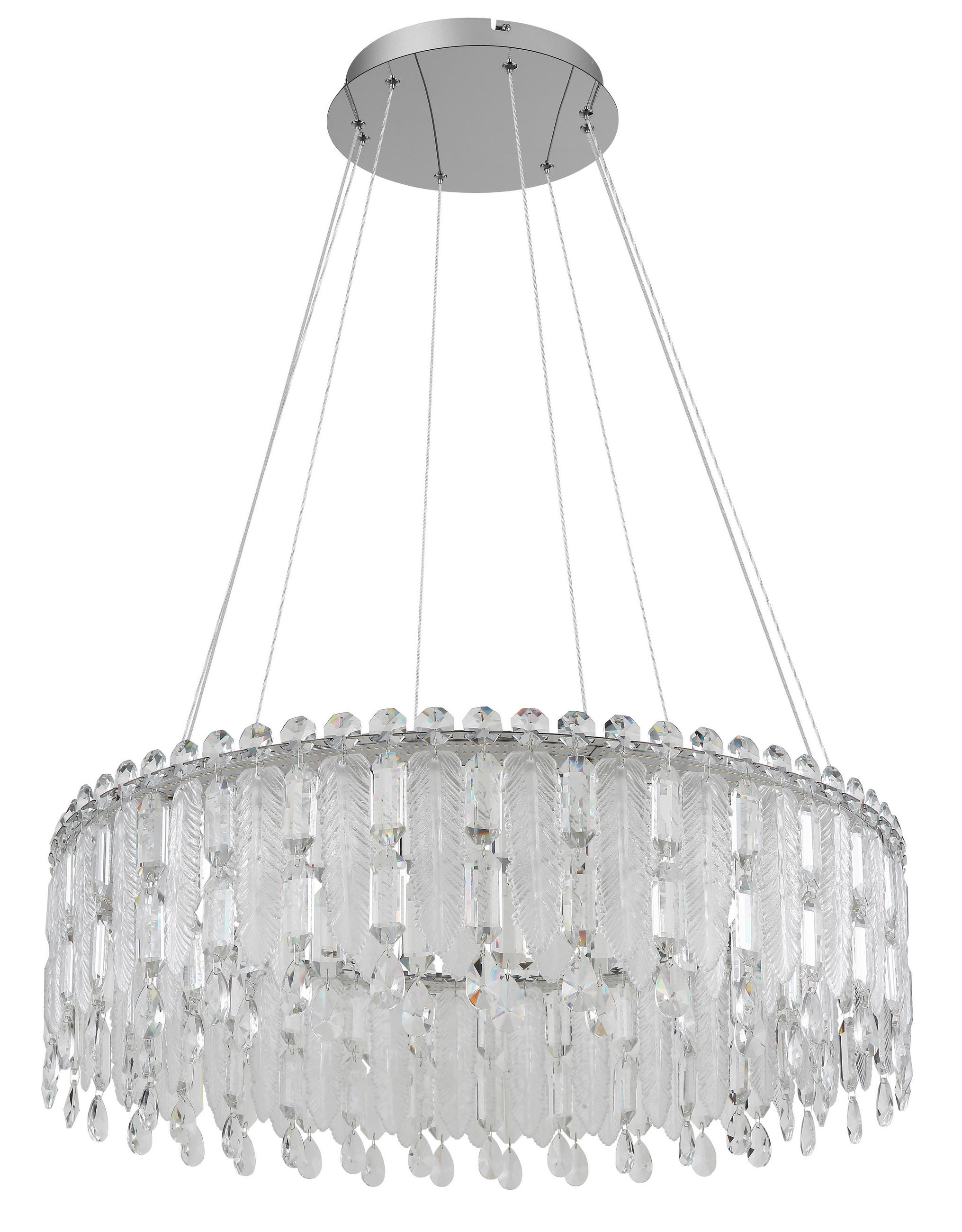 LED-HÄNGELEUCHTE KLUNKA 79,5/120 cm   - Klar/Chromfarben, LIFESTYLE, Glas/Kunststoff (79,5/120cm) - Globo