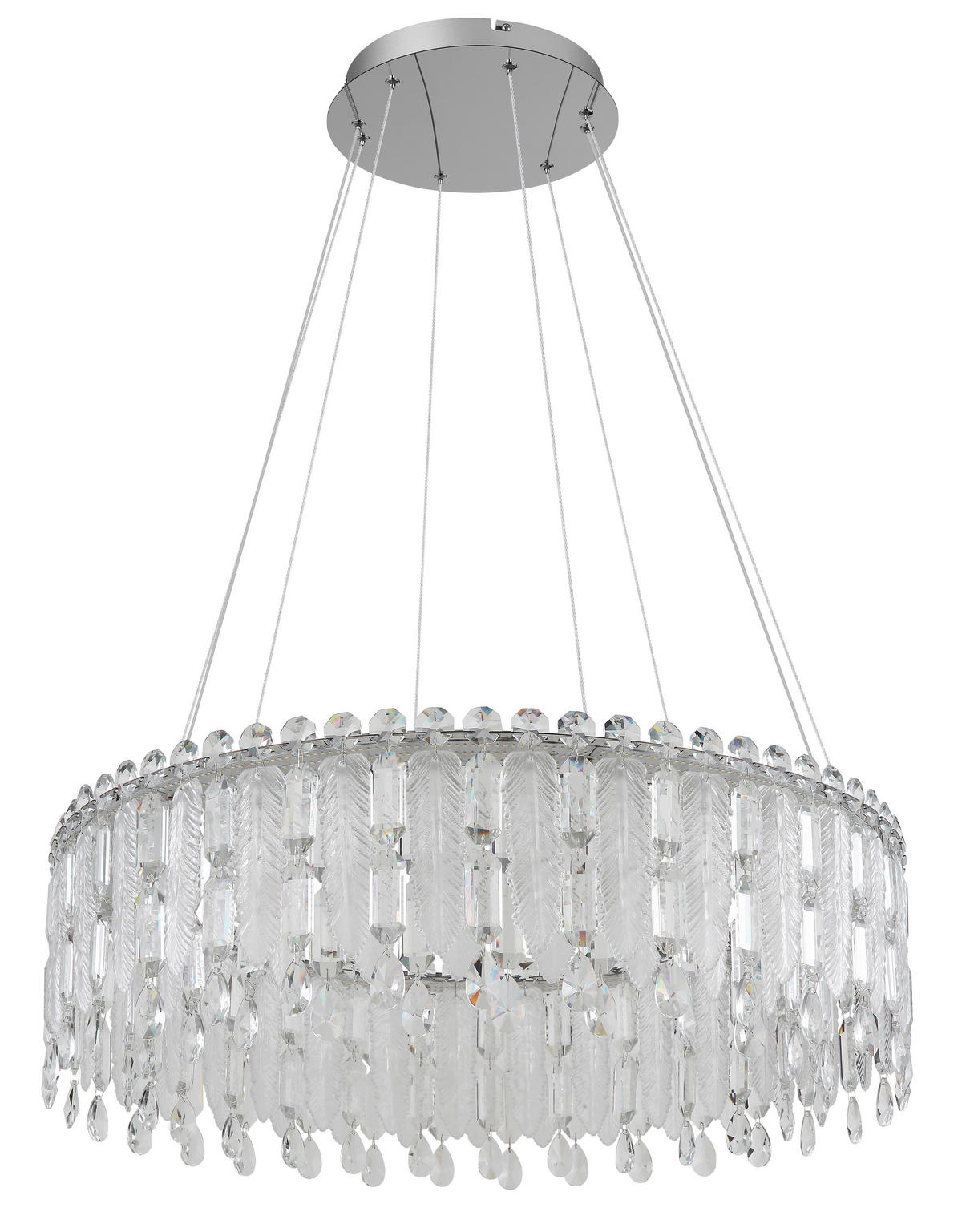 LED-HÄNGELEUCHTE KLUNKA 79,5/120 cm   - Klar/Chromfarben, LIFESTYLE, Glas/Kunststoff (79,5/120cm) - Globo