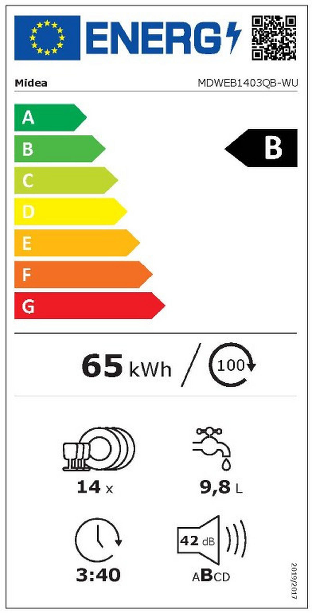GESCHIRRSPÜLER MDWEB1403QB-WU  - Edelstahlfarben/Schwarz, Basics, Metall (59.8/81.5/57cm) - Midea