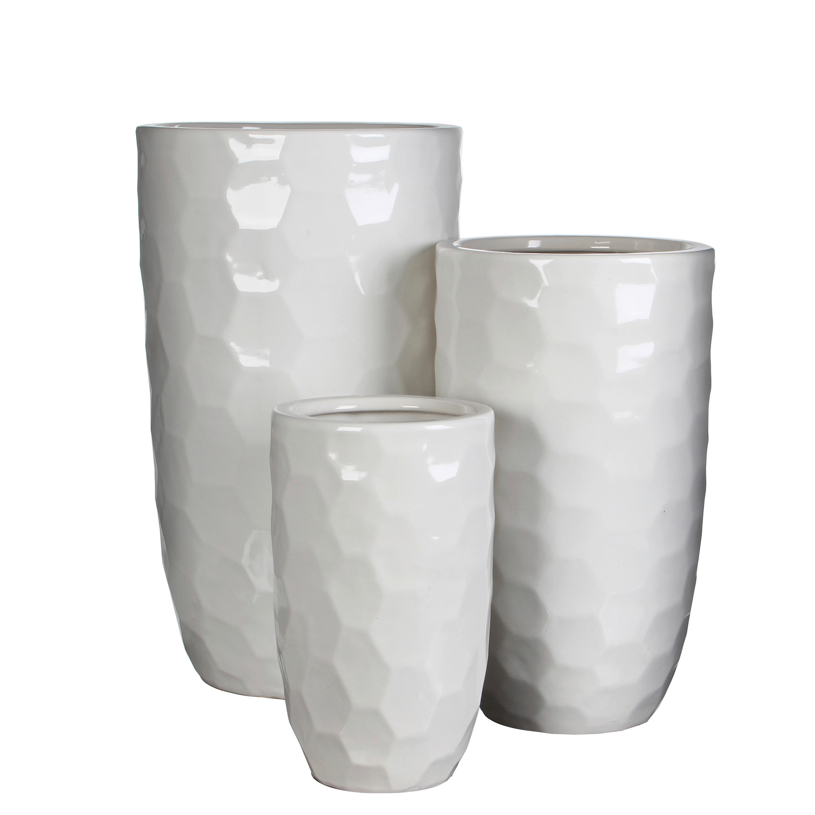 VIRÁGCSERÉP 15/25 cm  - fehér, Basics, kerámia (15/25cm)
