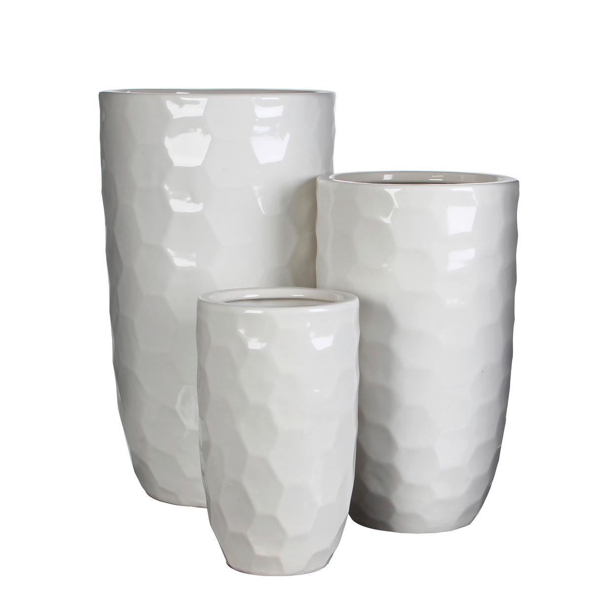 VIRÁGCSERÉP 15/25 cm  - fehér, Basics, kerámia (15/25cm)