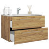 WASCHTISCHKOMBI 81 cm  - Honigeiche/Alufarben, MODERN, Keramik/Holzwerkstoff (81cm) - MID.YOU