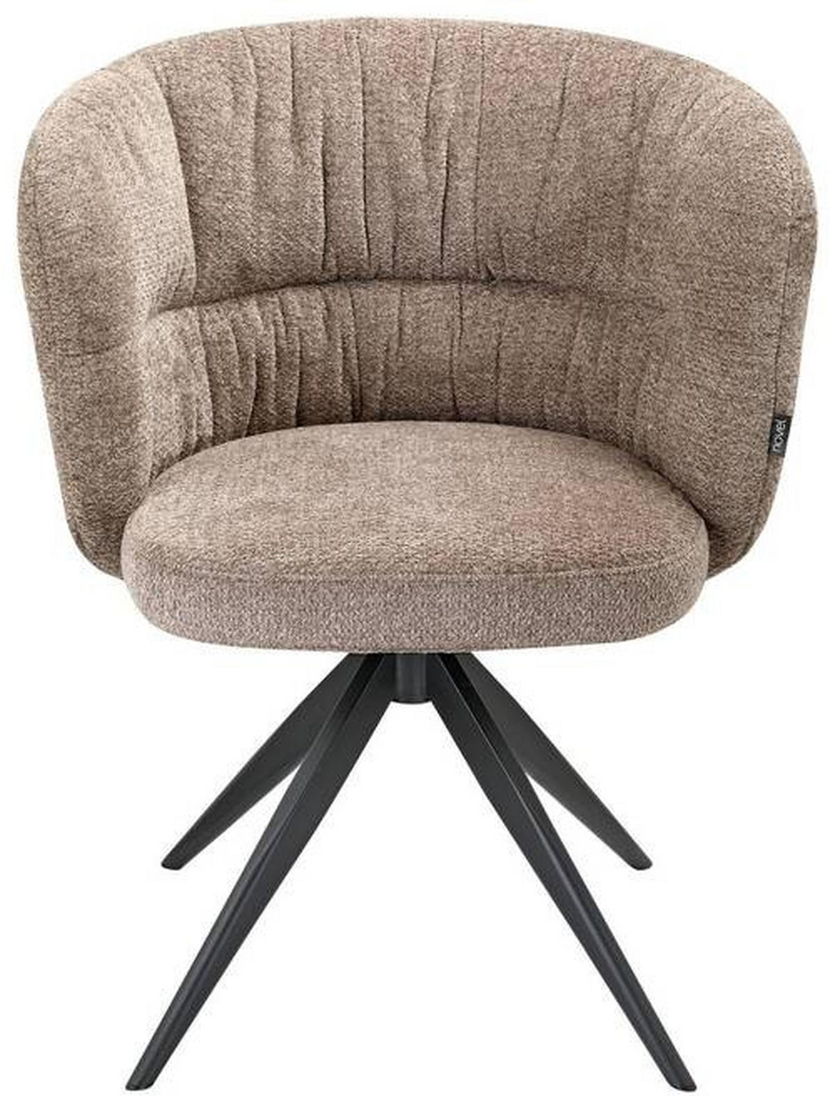 STOL MED ARMSTÖD järn chenille  - ljusbrun/svart, Design, metall/textil (63,5/81,5/61cm) - Novel