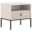NACHTSCHRANK 53,9/52,4/39 cm  - Kaschmir/Schwarz, Design, Holzwerkstoff/Metall (53,9/52,4/39cm) - Xora