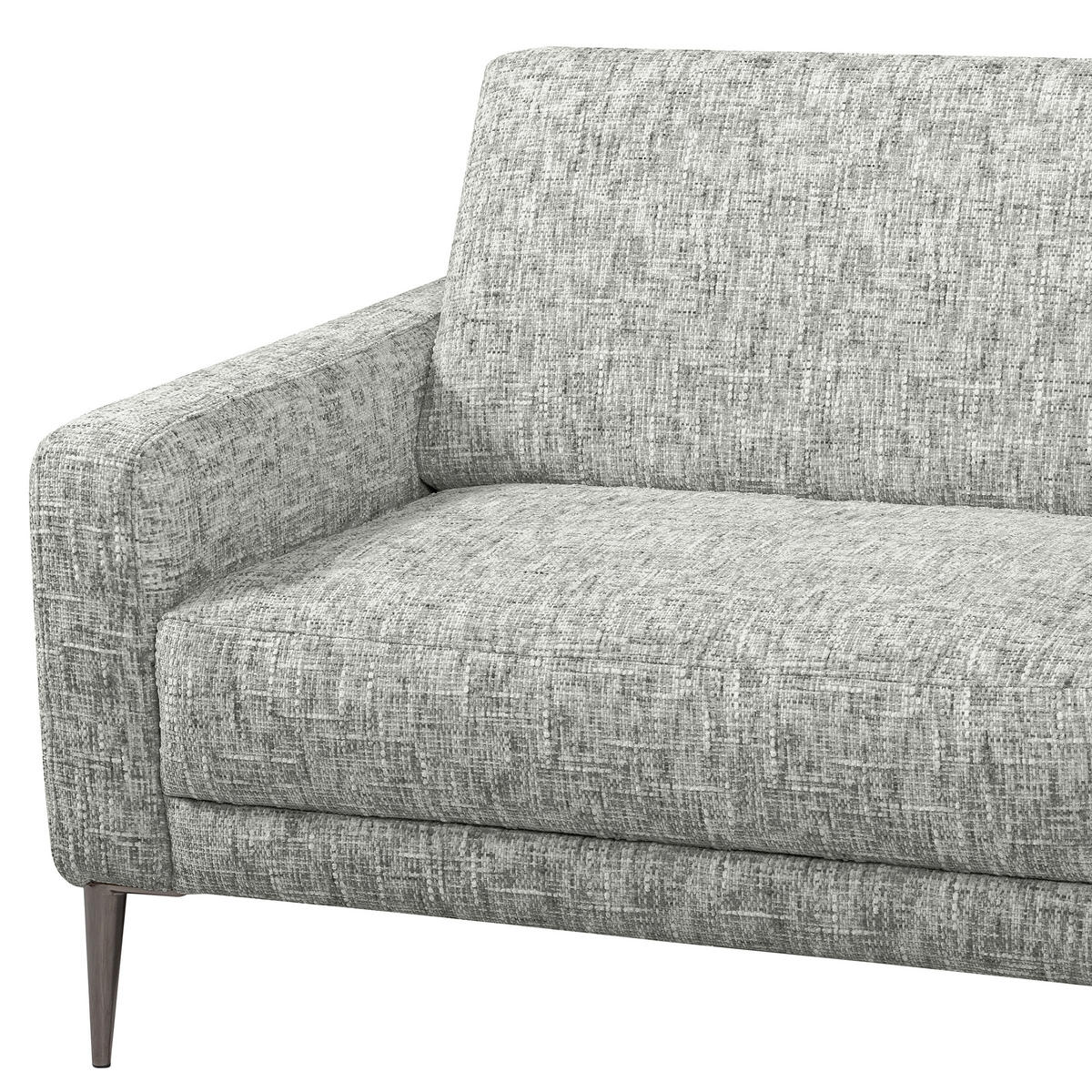 3-SITZER-SOFA Webstoff Grau  - Schwarzchrom/Grau, Design, Textil/Metall (187/85/92cm) - Livetastic