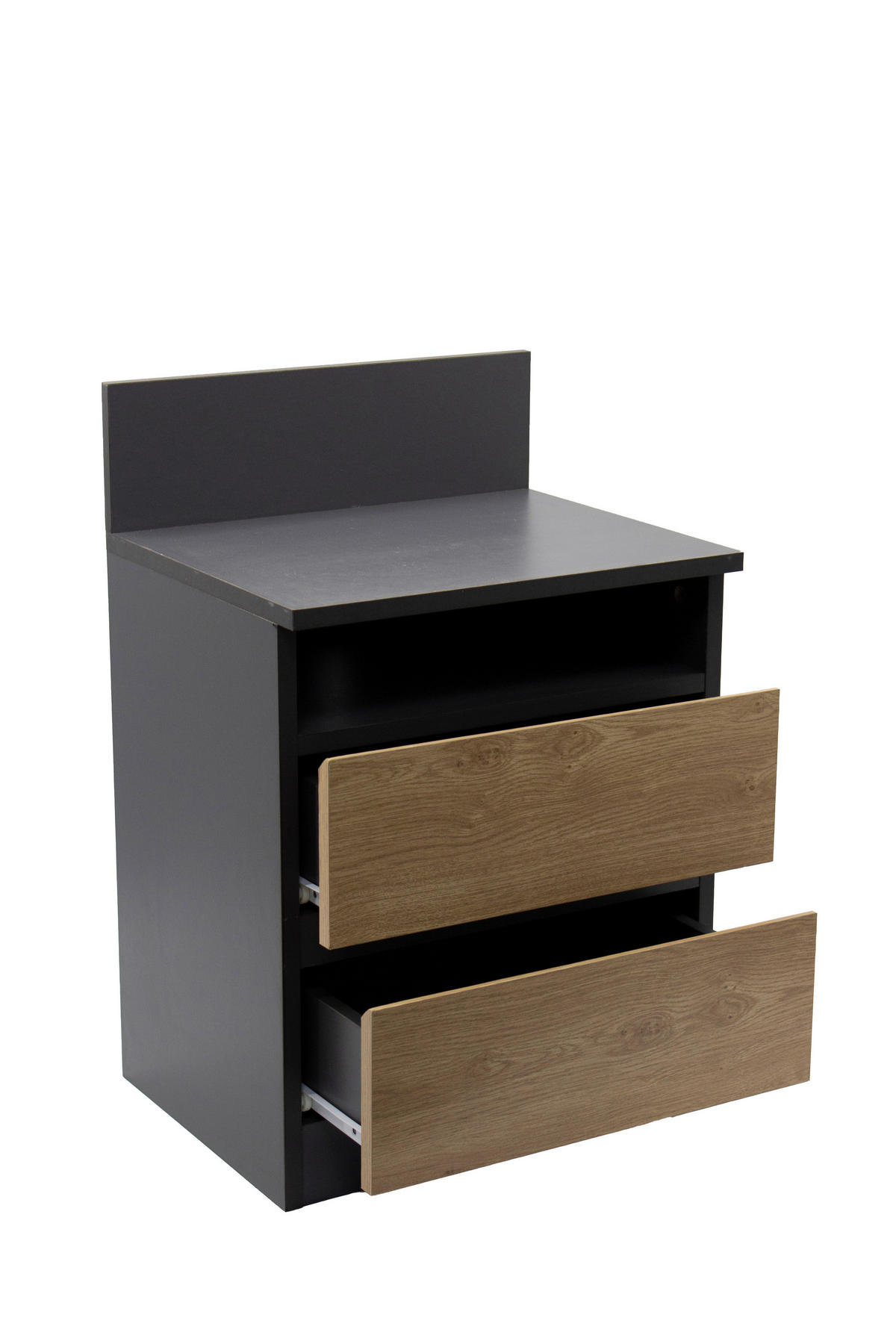 NACHTSCHRANK 39,7/59/32 cm, Anthrazit, Eiche Artisan,  - Anthrazit/Eiche Artisan, Basics, Holzwerkstoff (39,7/59/32cm) - Boxxx