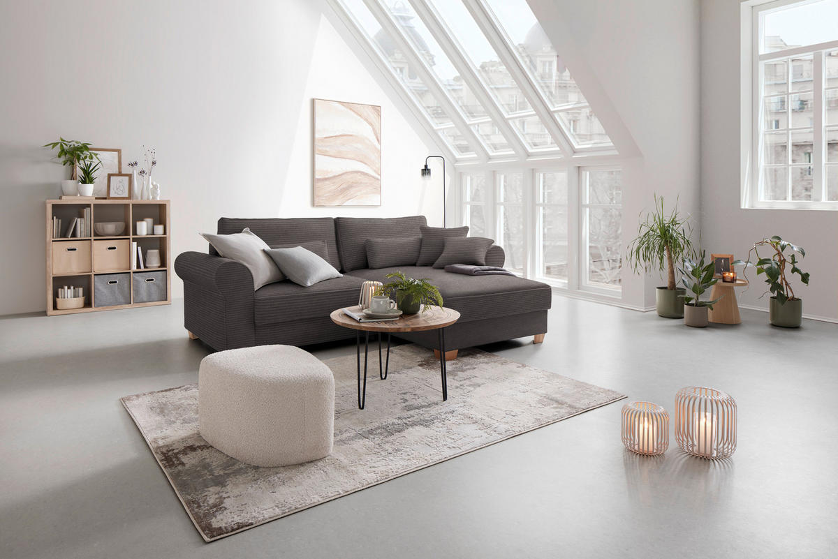 HÖRNSOFFA i mörkgrå  - mörkgrå, Modern, trämaterial/trä (255/185cm) - MID.YOU