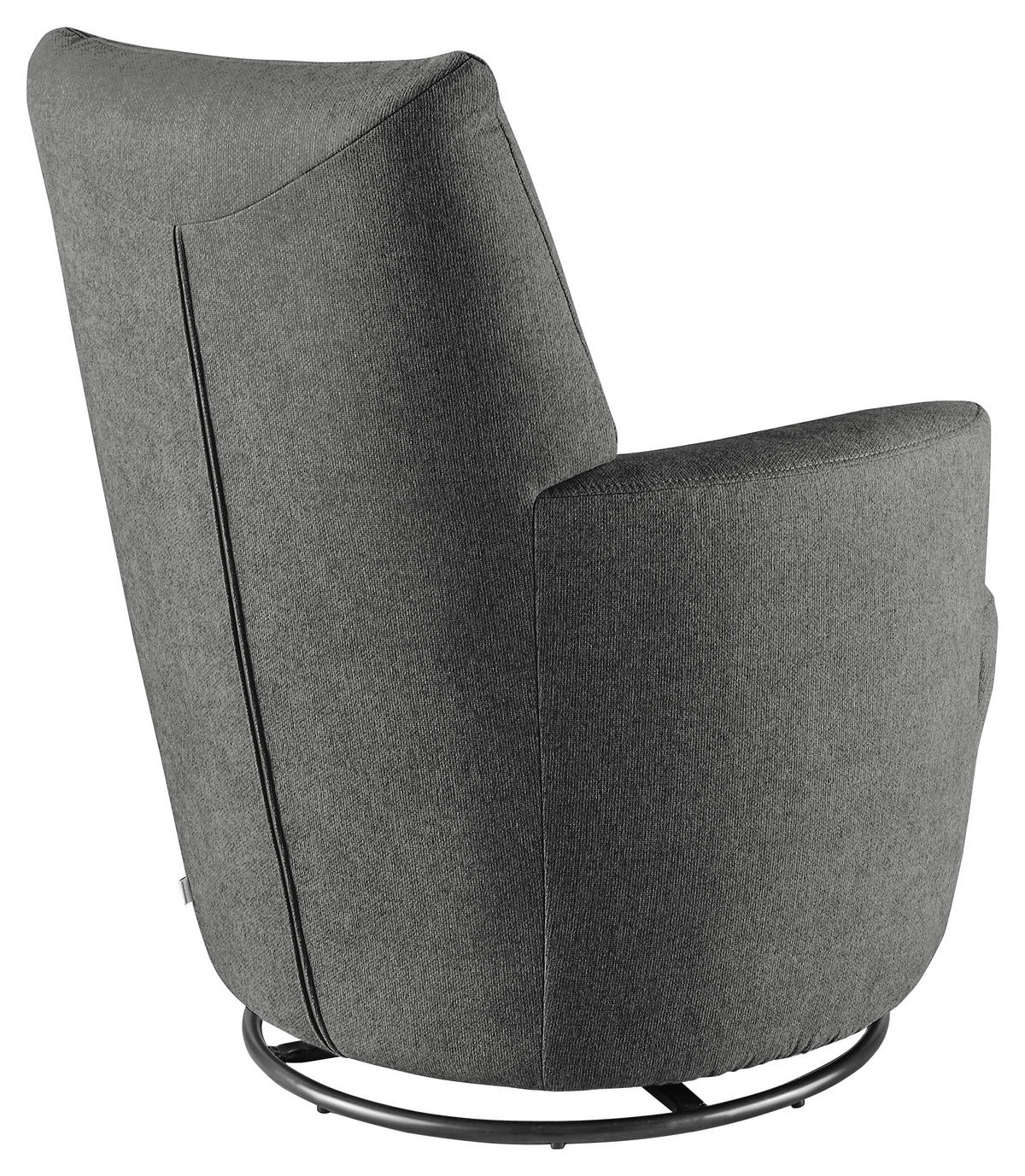 SESSEL Webstoff Graphitfarben    - Graphitfarben/Schwarz, Design, Textil/Metall (80/96/88cm) - SetOne by Musterring