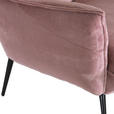 OHRENSESSEL Plüsch Rosa  - Schwarz/Rosa, KONVENTIONELL, Textil/Metall (83/110/92cm) - Carryhome