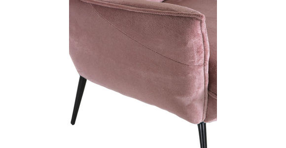OHRENSESSEL Plüsch Rosa - Schwarz/Rosa, KONVENTIONELL, Textil/Metall (83/110/92cm) - Carryhome