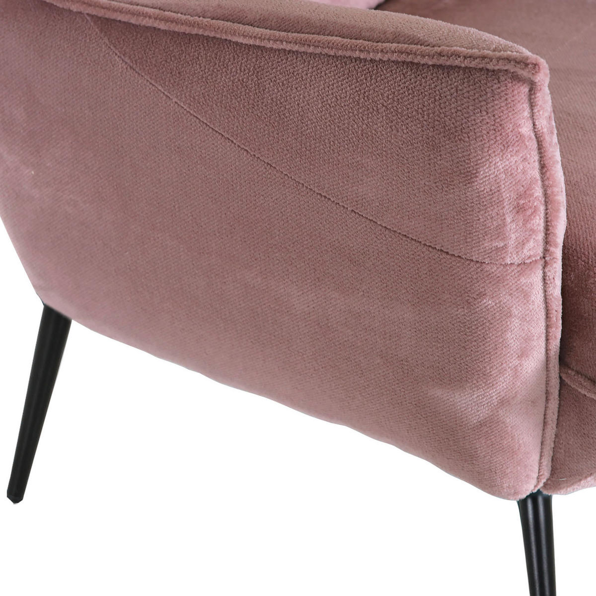 OHRENSESSEL in Plüsch Rosa  - Schwarz/Rosa, Konventionell, Textil/Metall (83/110/92cm) - Carryhome