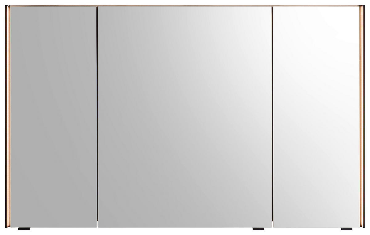 SPIEGELSCHRANK 123,2/70,3/17 cm  - Eichefarben/Lavagrau, Design, Glas/Holzwerkstoff (123,2/70,3/17cm) - Sadena