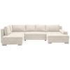 WOHNLANDSCHAFT Beige Velours  - Chromfarben/Beige, KONVENTIONELL, Kunststoff/Textil (198/363/170cm) - Hom`in