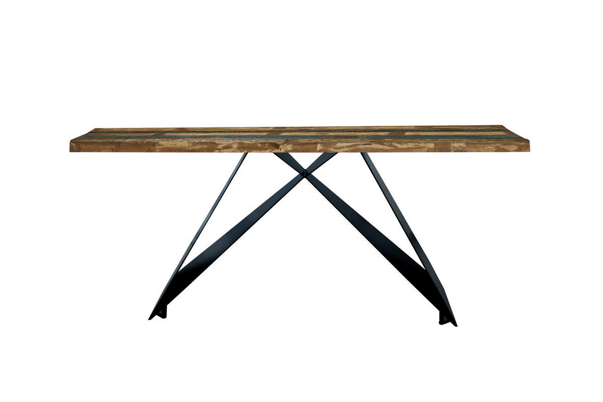 ESSTISCH 160/85/76,4 cm Echtholz  Holz, Metall rechteckig Multicolor, Schwarz  - Multicolor/Schwarz, MODERN, Holz/Metall (160/85/76,4cm) - MID.YOU