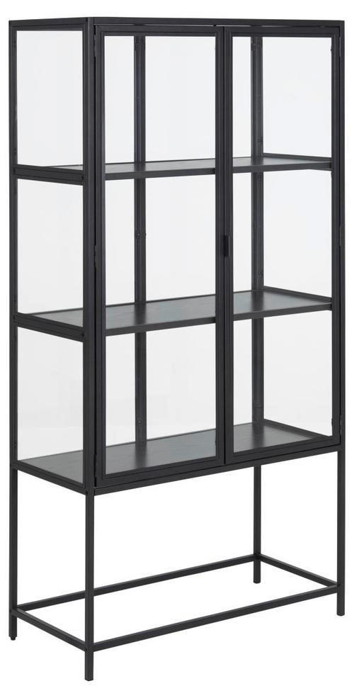 VITRINE in Schwarz - Transparent/Schwarz, MODERN, Glas/Holzwerkstoff (77/150/35cm)