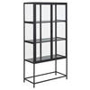 VITRINSKÅP i svart  - svart/transparent, Modern, metall/trämaterial (77/150/35cm) - Best Price