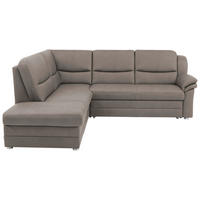 ECKSOFA Mikrofaser Grau  - Beige/Alufarben, Konventionell, Textil/Metall (219/239cm) - Beldomo Comfort