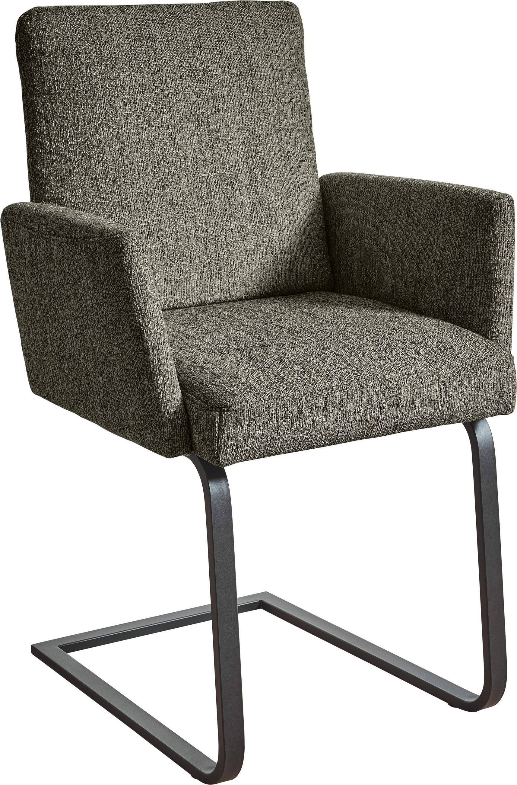 ARMLEHNSTUHL  in Stahl Chenille  - Beige/Schwarz, Design, Textil/Metall (56/92/60cm) - Dieter Knoll