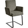ARMLEHNSTUHL  in Stahl Chenille  - Beige/Schwarz, Design, Textil/Metall (56/92/60cm) - Dieter Knoll