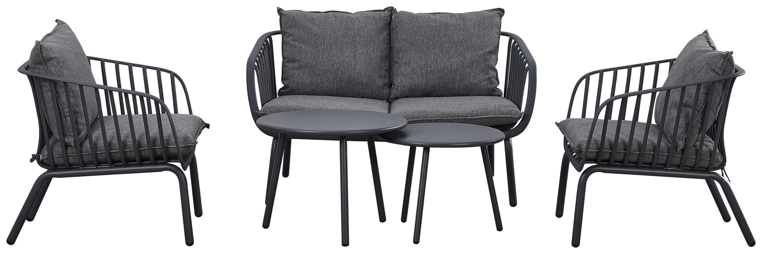 GARTENSET Webstoff Eisen  - Grau, MODERN, Kunststoff/Textil - Ambia Garden