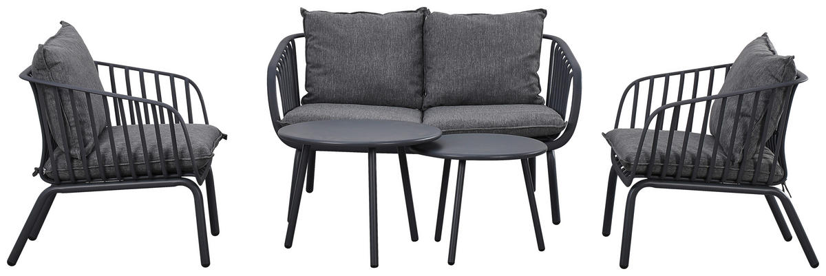 GARTENSET Webstoff Eisen  - Grau, MODERN, Kunststoff/Textil - Ambia Garden