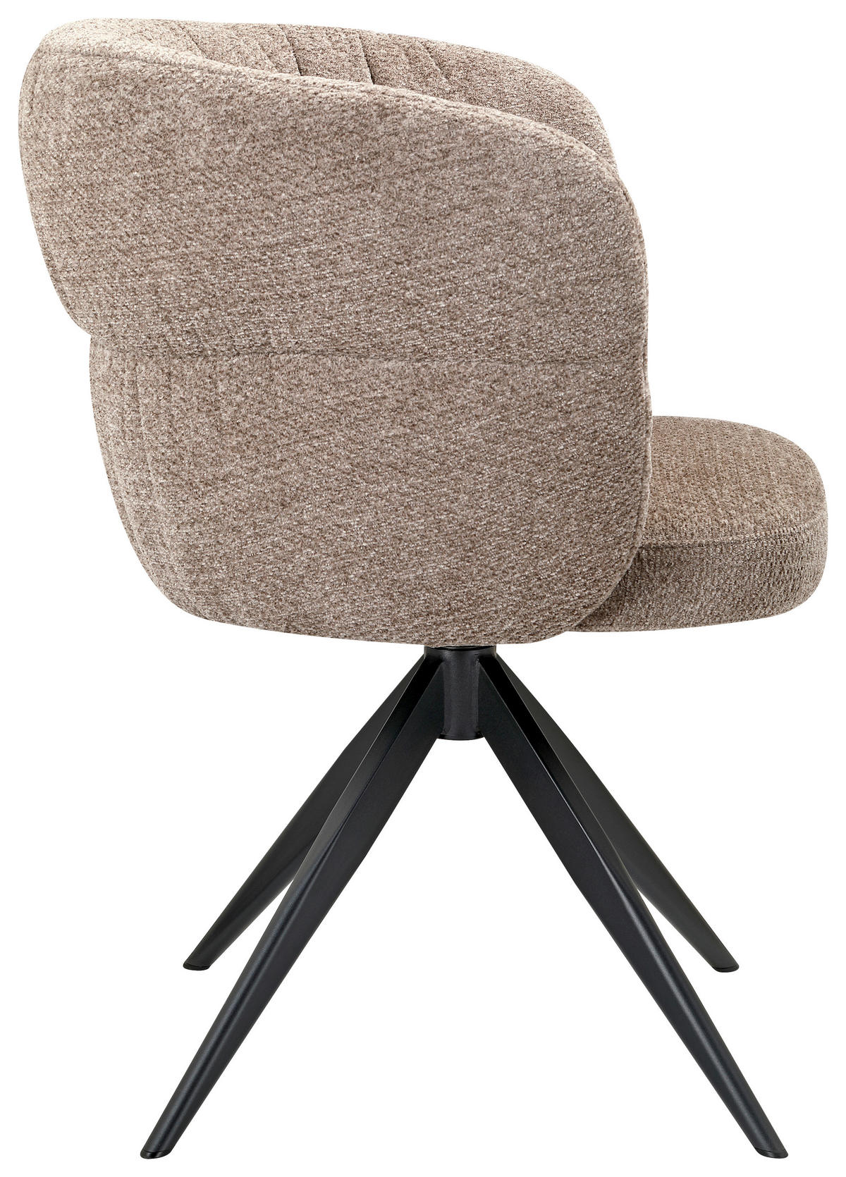 STOL MED ARMSTÖD järn chenille  - ljusbrun/svart, Design, metall/textil (63,5/81,5/61cm) - Novel