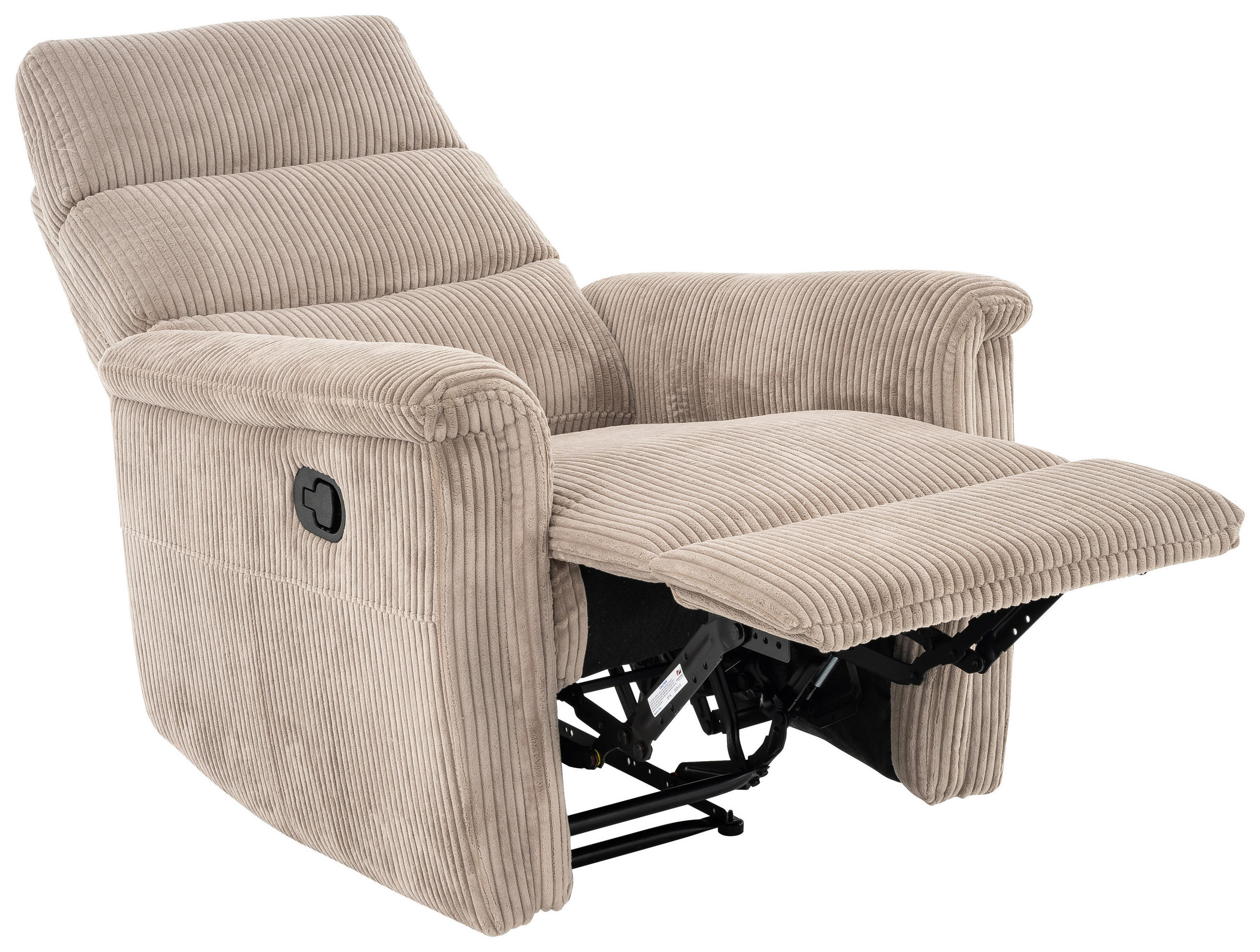 RELAXFÅTÖLJ i metall, textil ljusbrun  - ljusbrun/svart, Design, metall/textil (78/108/89cm) - Livetastic